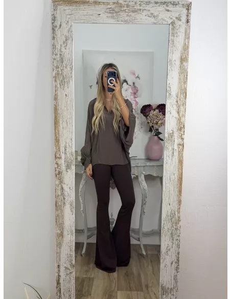 Camisa Boho chocolate