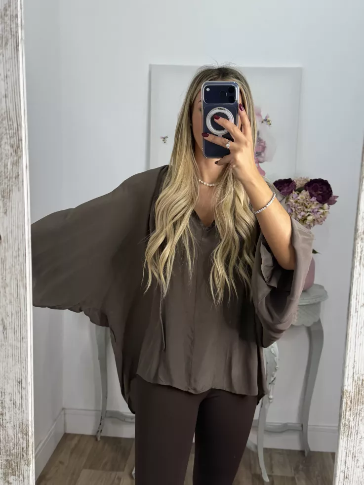 Camisa Boho chocolate