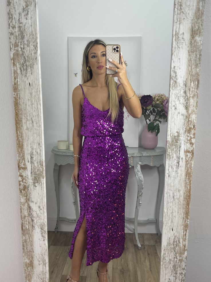 Falda lentejuelas buganvilla