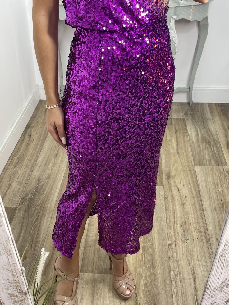 Falda lentejuelas buganvilla