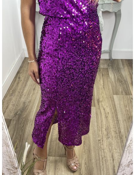 Falda lentejuelas buganvilla