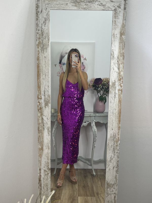 Falda lentejuelas buganvilla