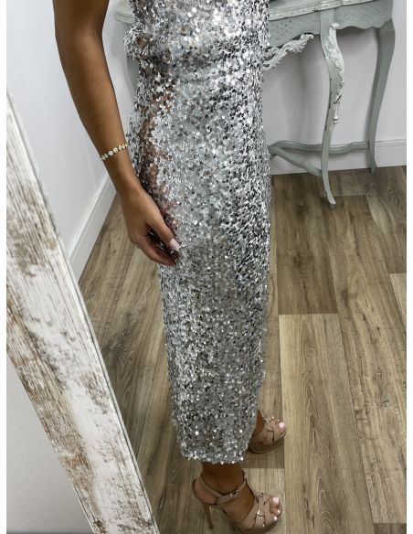 Falda lentejuelas gris