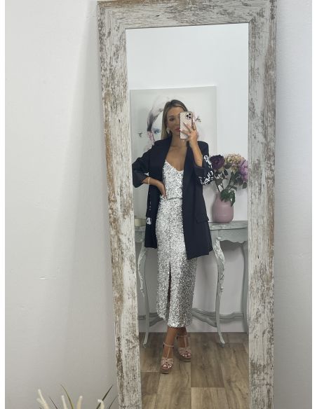 Falda lentejuelas gris