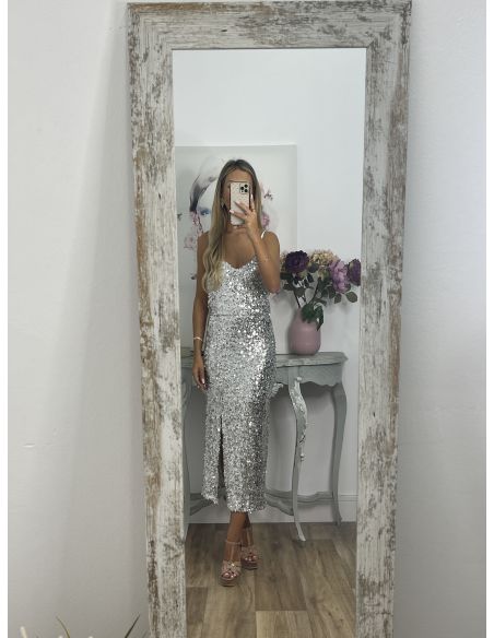 Falda lentejuelas gris