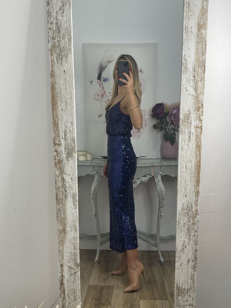 Falda lentejuelas azul marino