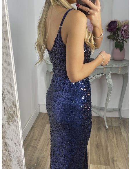 Falda lentejuelas azul marino