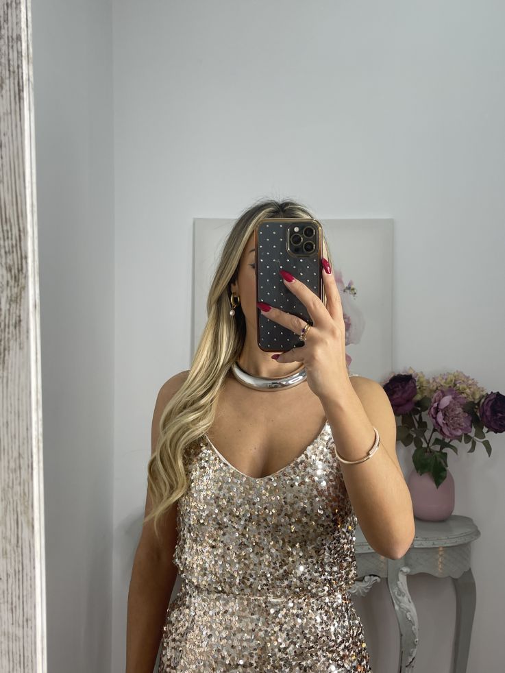 Falda lentejuelas dorada