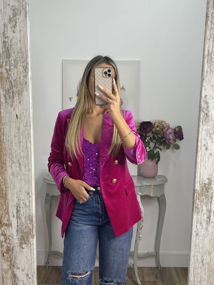 Top lentejuelas buganvilla