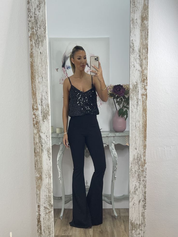 Top lentejuelas negro