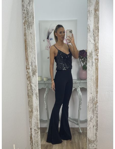 Top lentejuelas negro