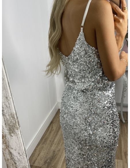 Top lentejuelas plateado