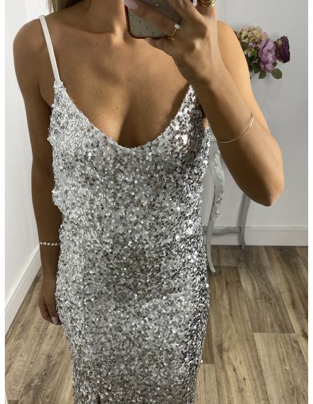 Top lentejuelas plateado