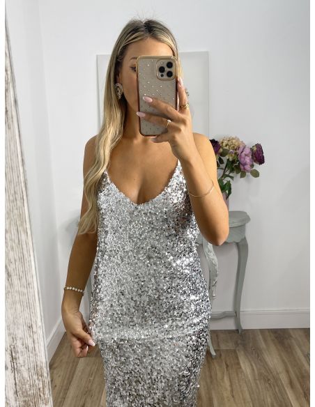 Top lentejuelas plateado