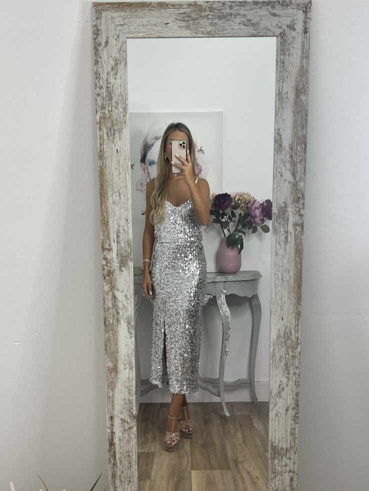 Top lentejuelas plateado