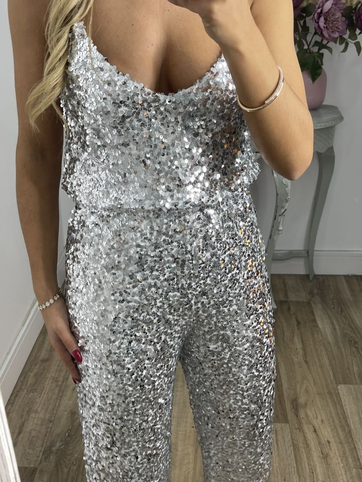 Top lentejuelas plateado