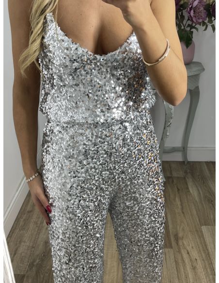 Top lentejuelas plateado