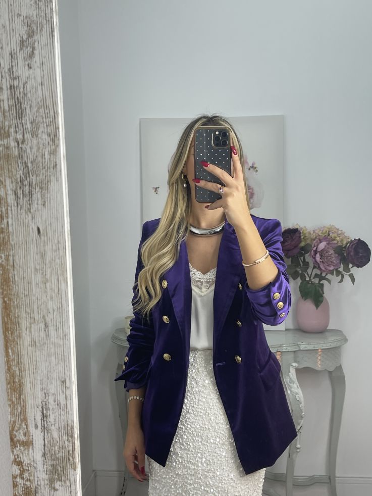 Chaqueta terciopelo morada
