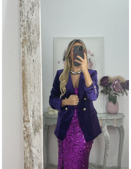 Chaqueta terciopelo morada