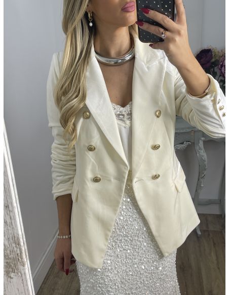 Chaqueta terciopelo blanca