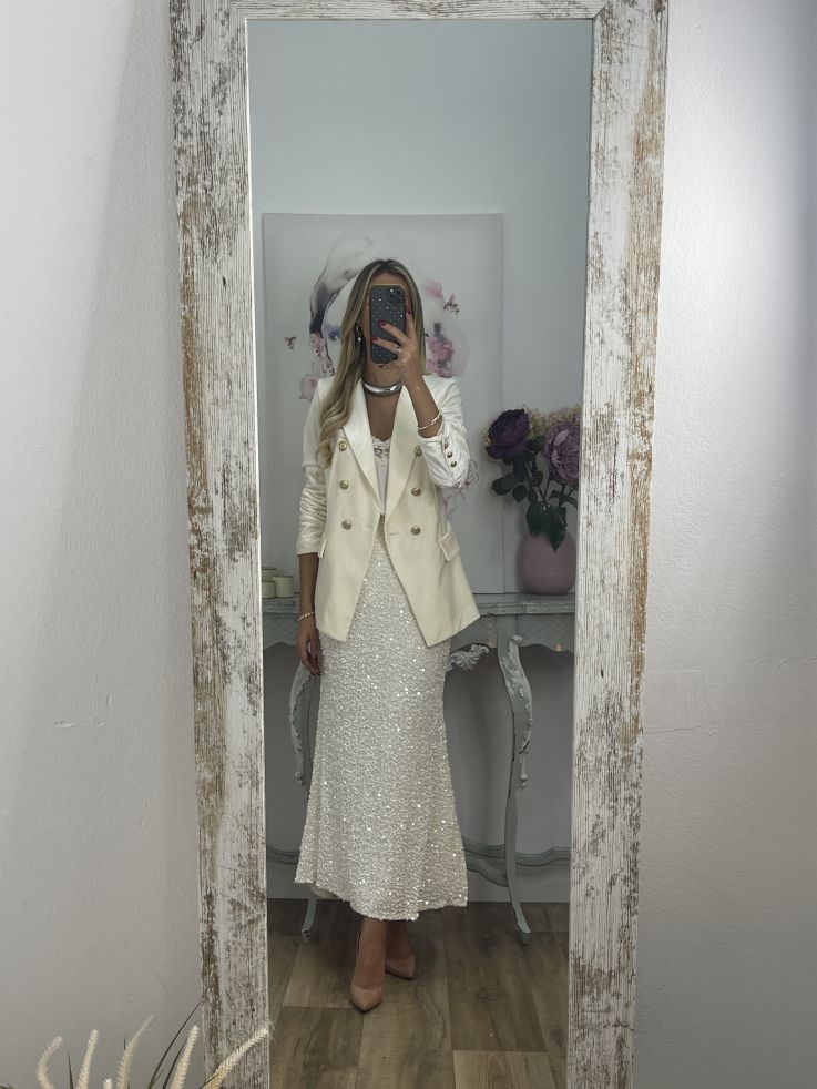 Chaqueta terciopelo blanca