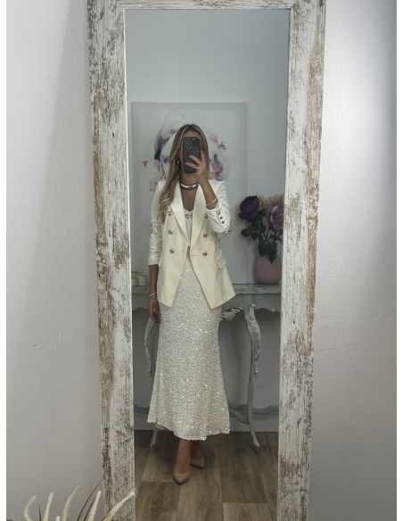 Chaqueta terciopelo blanca