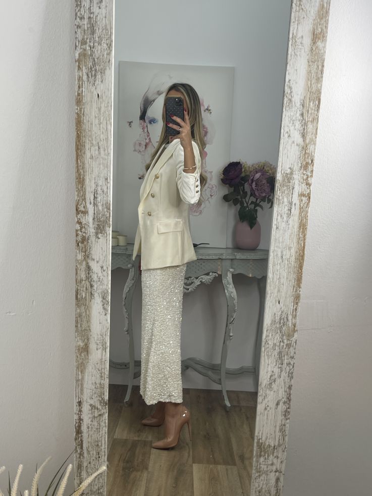 Chaqueta terciopelo blanca