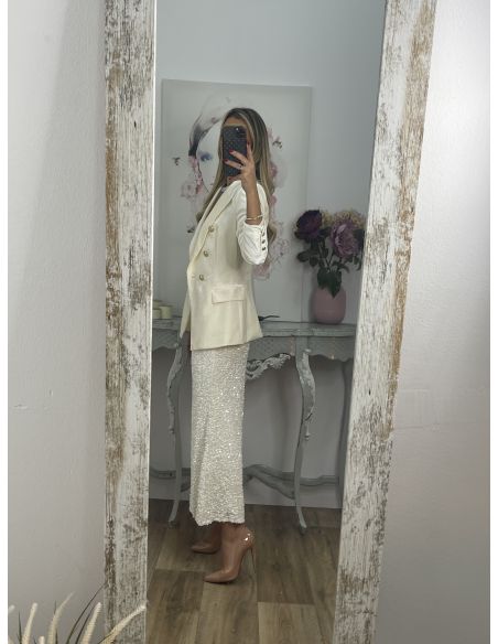 Chaqueta terciopelo blanca