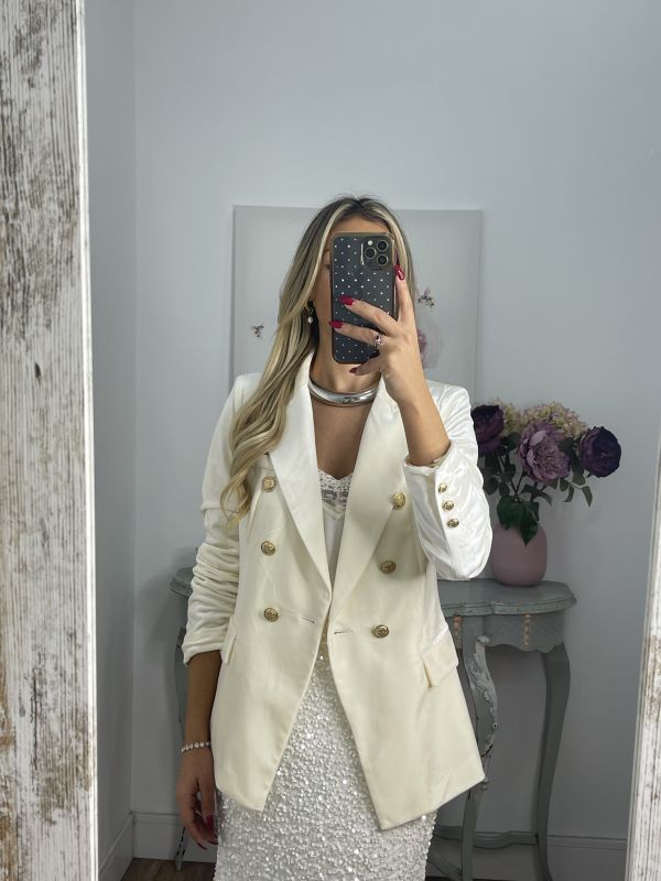 Chaqueta terciopelo blanca