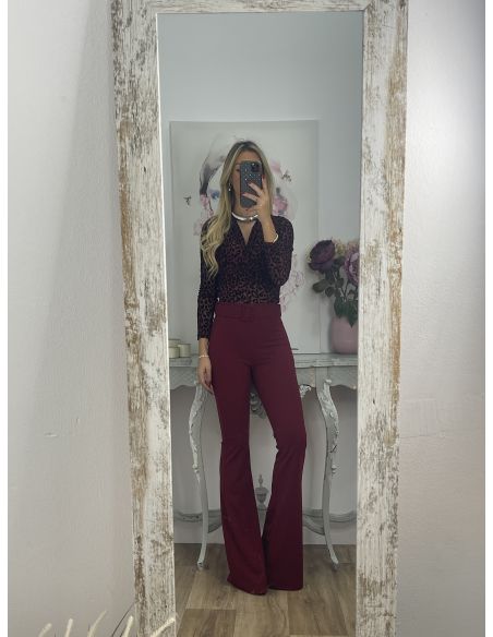 Body burdeos con print de terciopelo