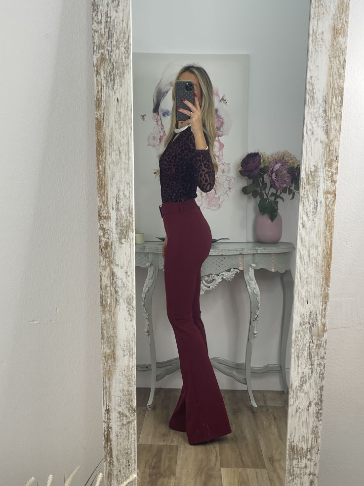 Body burdeos con print de terciopelo