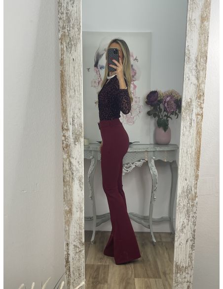 Body burdeos con print de terciopelo