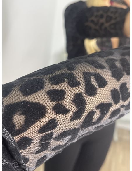 Body negro con print de terciopelo
