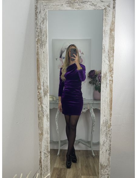 Vestido corto terciopelo morado