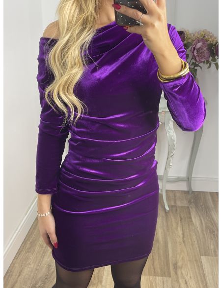 Vestido corto terciopelo morado