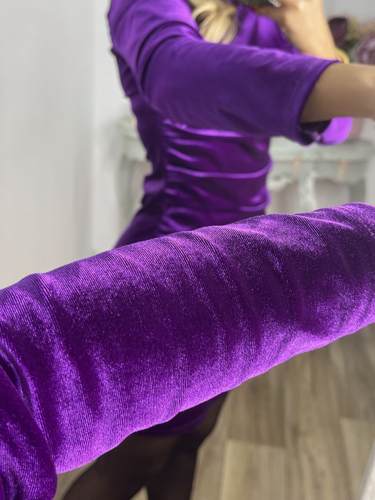Vestido corto terciopelo morado