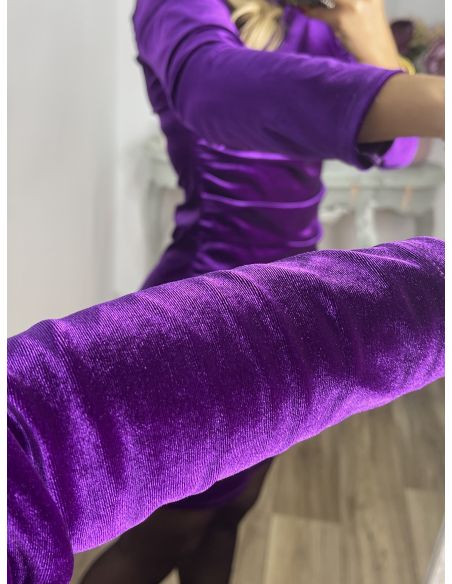 Vestido corto terciopelo morado