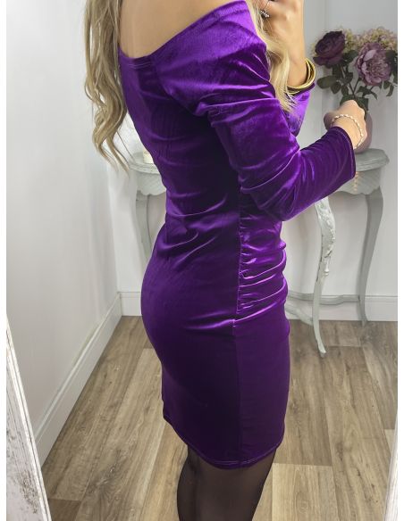 Vestido corto terciopelo morado