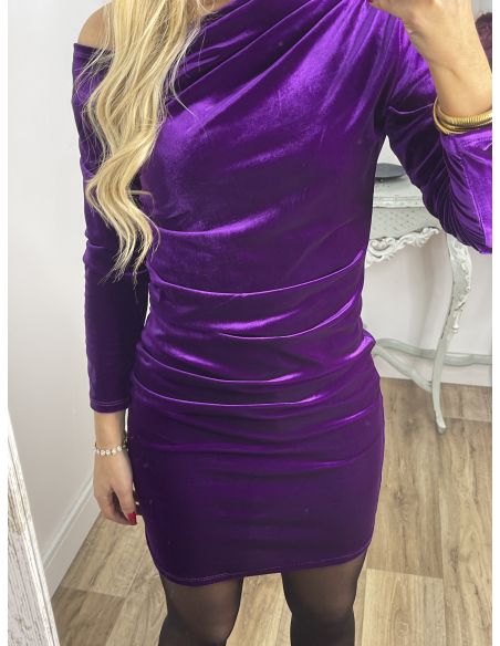 Vestido corto terciopelo morado