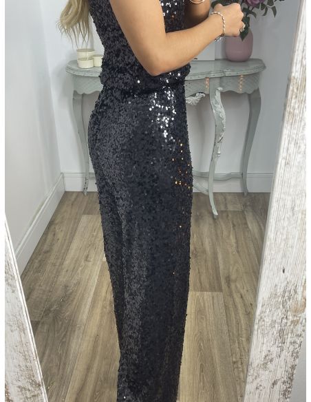 Pantalón Palazzo negro de lentejuelas
