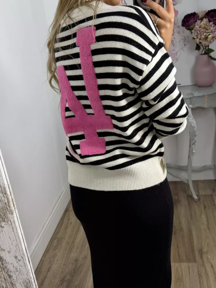 Cardigan Los Angeles rayas negra