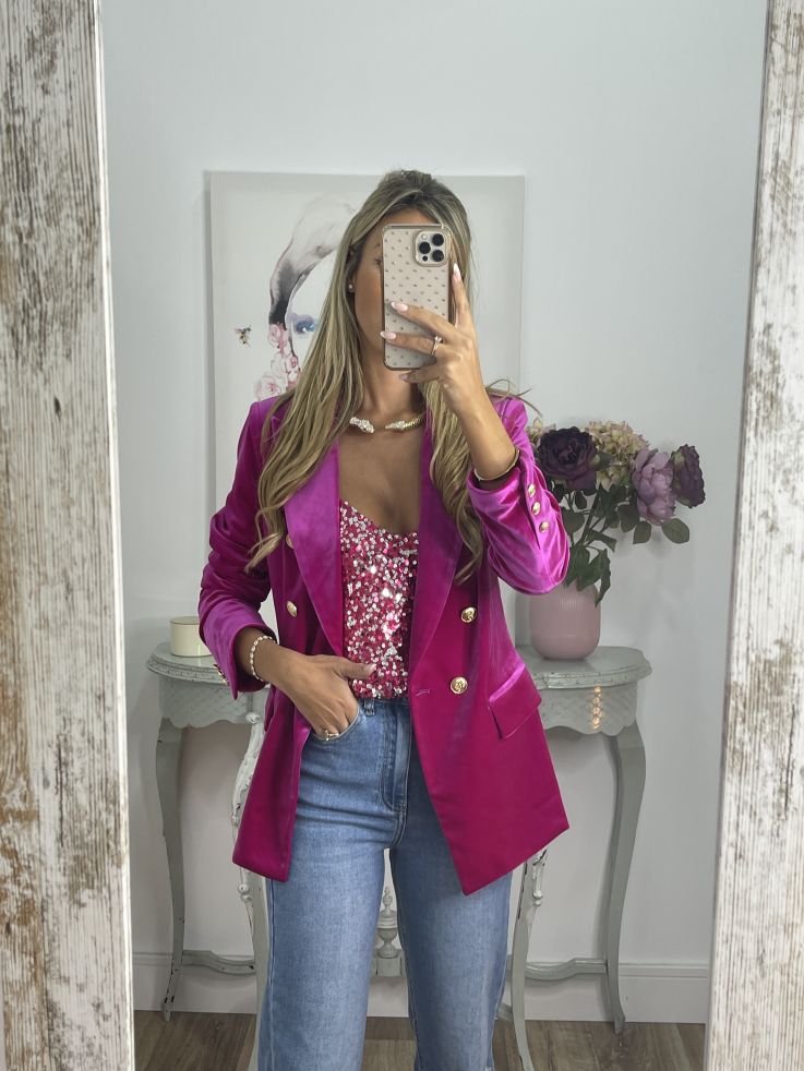 Chaqueta terciopelo rosa