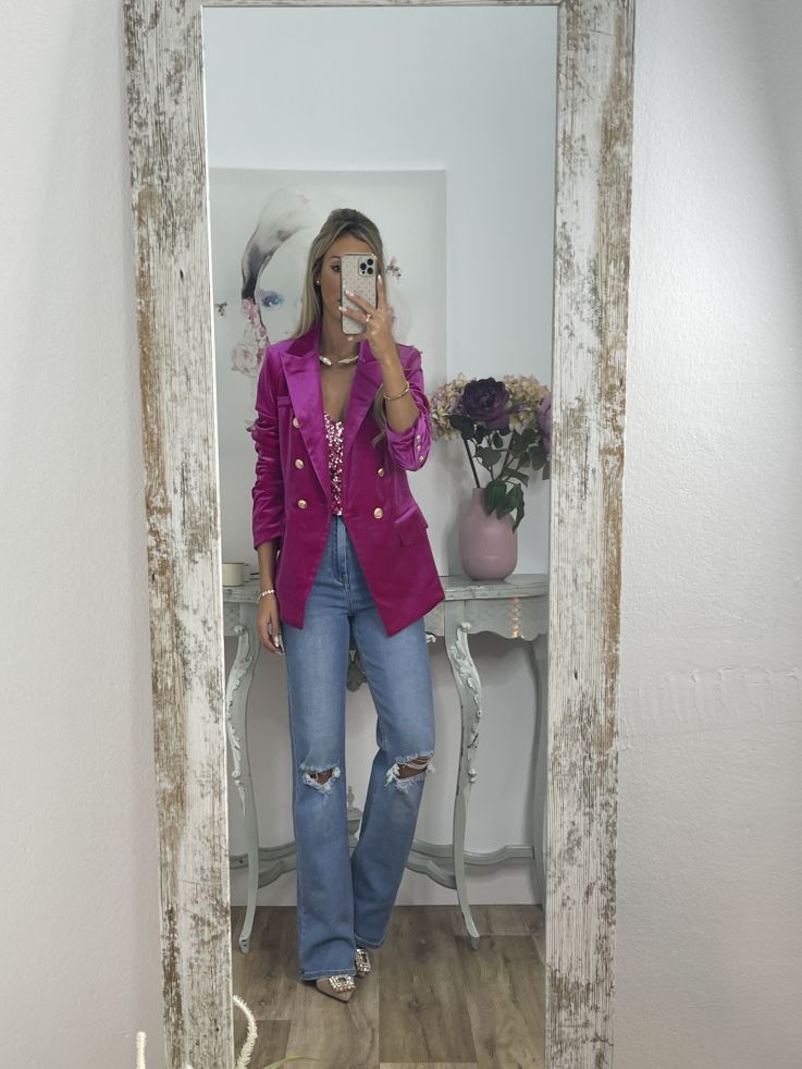 Chaqueta terciopelo rosa