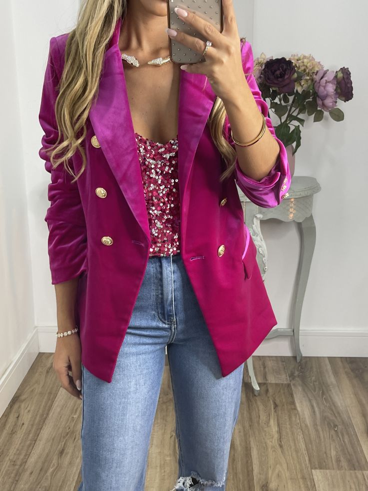 Chaqueta terciopelo rosa