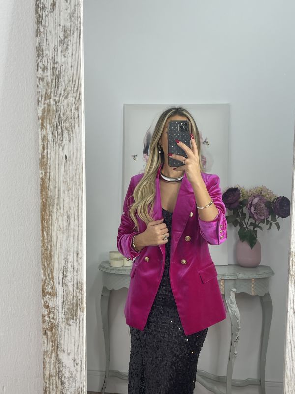 Chaqueta terciopelo rosa