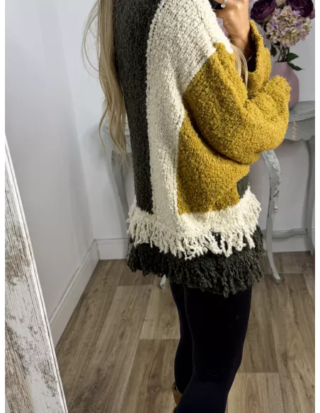 Jersey Alpaca verde y mostaza