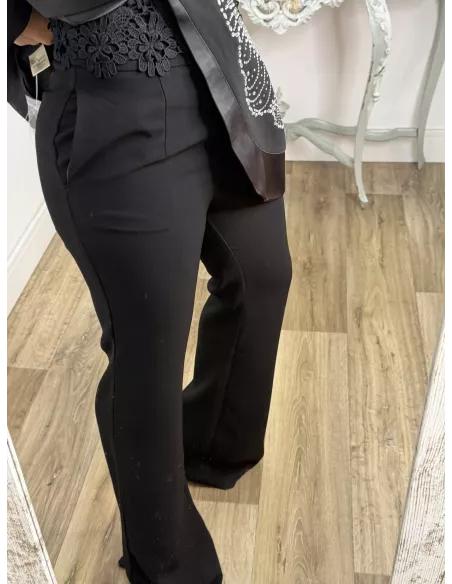 Traje de chaqueta negro con brillos