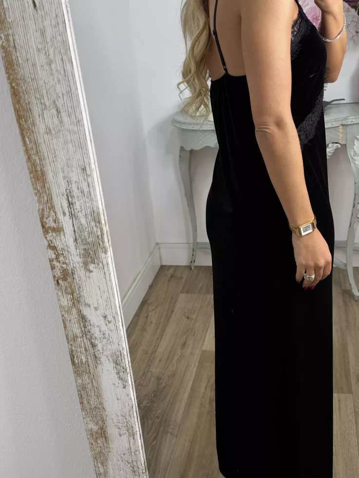 Vestido lencero terciopelo negro