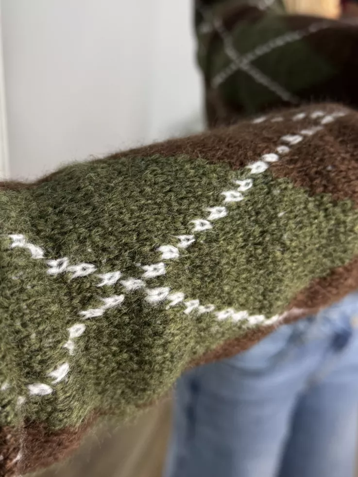 Chaqueta abotonada rombo verde