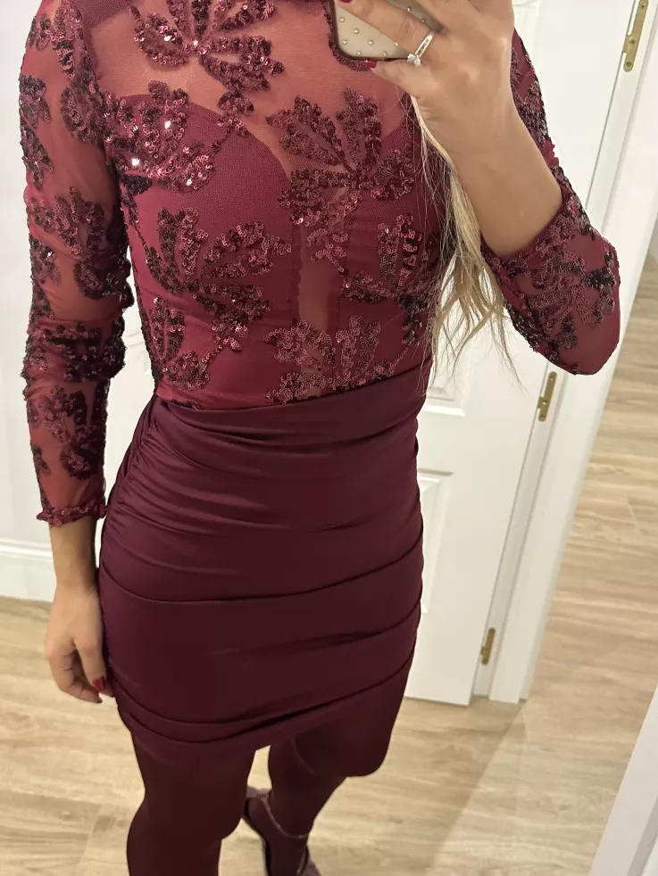 Vestido Celín burdeos